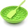 Silicone Travel Slow Feeder Dog Bowl Collapsible Anti Choke Carabiner Clip CCS
