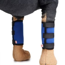 Unbranded — Supportive Dog Front Leg Brace Injury Recovery Arthritis Relief Wound Protection Joint Stability Comfortable Secure Fit Daily Support (Color: Blue)