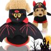 Dog Black Bat Wing Costume Hooded Sweater Halloween Fun Warm Knit Acrylic CCS
