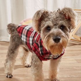 Unbranded — Plaid Shirt Dog Classic Polo T Shirt Apparel Classic Collar Everyday Style Lightweight Comfortable Fit Small Medium Large Dogs (Color: Red, Size: XL)