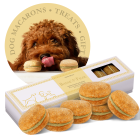 French Macaron Dog Treat Gift Box 6 Count Oven Baked Gourmet Cookies CCS (Flavor: Creme Brulee)