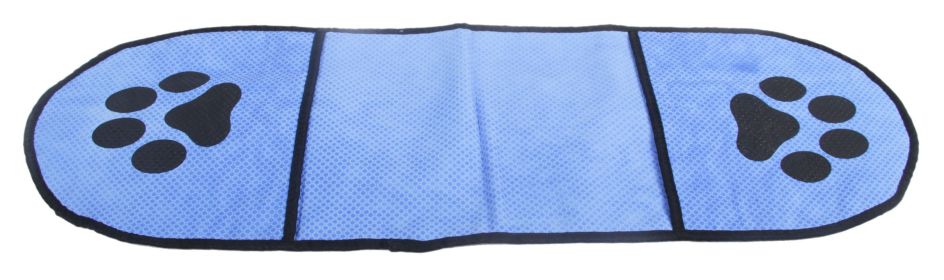 Pet Life Dry Aid Microfiber Dog Towel Hand Pockets Quick Dry Absorbing Chenille (Color: Blue)