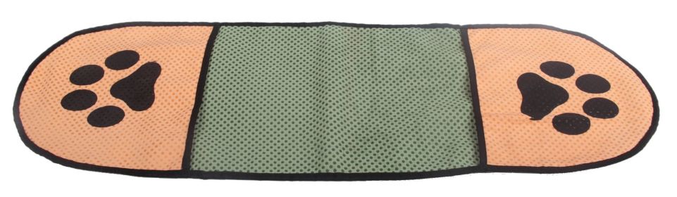 Pet Life — Microfiber Dog Towel — Hand Inserted Quick Drying Soft Grooming Convenience Durable Absorbent Dry Aid Heavy Duty (Color: Khaki / Green)