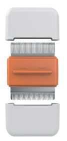 Pet Life — Zipocket Undercoat Rake — Stainless Steel Grooming Comb Flexible Bristles Innovative Compact Effective Tool (Color: Orange)