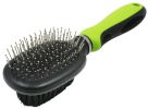 Pet Life Flex Series Grooming Dog Brush Dual Sided Stainless Pin Nylon Bristle