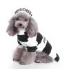 Pet Life Inmate Dog Costume Striped Retro Prisoner Uniform Matching Cap Set