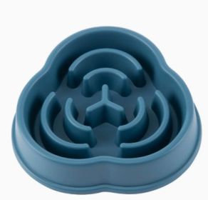 Leleshi — Slow Feeding Dog Bowl — Anti Choke Anti Skid Colorful Design Durable PP Construction Daily Portion Control Slow Feeder (Option: Conventional-01 Style Blue)