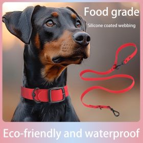 Dog Silicone Collar Leash Set Easy Clean All Weather Soft Flexible Walking CCS (Option: S)