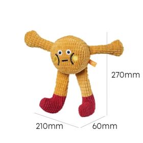 Little Man Chew Toy Squeaky Solo Play Teeth Grinding Boredom Relief Rubber CCS (Option: Yellow)