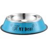 Stainless Steel Dog Bowl Anti Skid Rubber Base Vibrant Color Hygienic Metal CCS