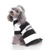 Pet Life Inmate Dog Costume Striped Retro Prisoner Uniform Matching Cap Set