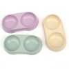 Eco Friendly Wheat Straw Dog Bowl Food Safe Polypropylene Non Skid Rubber Feet CCS