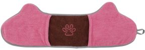 Pet Life Bryer 2-in-1 Hand-Inserted Microfiber Grooming Towel Brush Chenille Absorbent Rubber Bristles