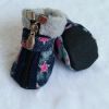 Homeilteds Denim Dog Booties Faux Fur Trim Star Zipper Winter Boots Rubber Soles