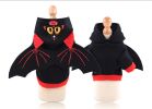 Dog Black Bat Wing Costume Hooded Sweater Halloween Fun Warm Knit Acrylic CCS