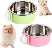 Dog Crate Bowls Removable Stainless Steel Hanging Twist Lock Base Bracket CCS