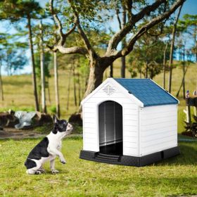 Plastic Outdoor Dog House Ventilated Waterproof Security All Weather Resin CCS (Size: M)