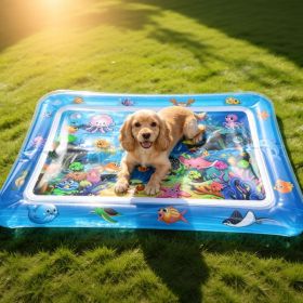 Sensory Water Play Mat LED Remote Control 13 Colors Thick Inflatable Cool CCS (Option: Blue)