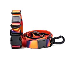 Waterproof PVC Coated Dog Collar Leash Set Odor Resistant Tracking Gear CCS (Option: Orange-15mm)