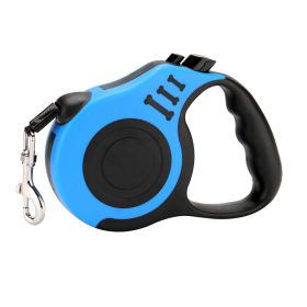 One Touch Retractable Dog Leash Nylon Tangle-Free Walking Lead Thumb Lock CCS (Option: blue-5m)