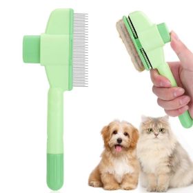 Self-Cleaning Dog Comb Groom Slicker Brush Knot Remover Retractable Pin CCS (Option: Green)