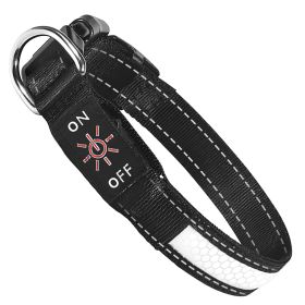 Unbranded — LED Dog Collar Rechargeable Waterproof Adjustable Light Up Visibility Safety Design Nine Color Modes Night Walking Medium Size Dogs (Option: L)
