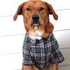 Doggie Design Flannel Dog Shirt Dark Gray Pink Plaid Button Up