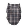 Doggie Design Flannel Dog Shirt Dark Gray Pink Plaid Button Up