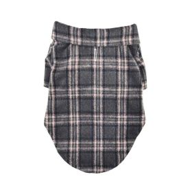 Doggie Design Flannel Dog Shirt Dark Gray Pink Plaid Button Up (Color: Dark Gray and Pink Plaid, Size: 2X-Large)