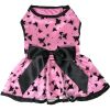 Unbranded — All Aflutter Pink and Black Dog Dress Harness Elegant Chic Butterflies D Ring Matching Leash Lightweight Comfortable Fit Small Medium Dogs