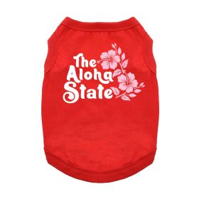 Unbranded — The Aloha State Dog Shirt Summer Hawaiian Cotton Beach Comfortable Lightweight Graphic Fit Small Medium Large Dogs (Color: Red, Size: X-Small)