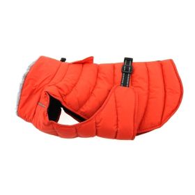 Doggie Design Alpine Extreme Weather Puffer Jacket Fleece-Lined Insulated Winter Coat (Color: Orange, Size: X-Small)