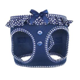 Doggie Design American River Polka Dot Choke Free Harness Step In Mesh Charming Safety Adjustable Secure Lightweight Everyday Walking (Color: Navy Polka Dot, Size: X-Small)