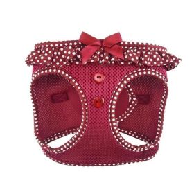 Doggie Design American River Polka Dot Choke Free Harness Step In Mesh Charming Safety Adjustable Secure Lightweight Everyday Walking (Color: Wine Polka Dot, Size: X-Small)