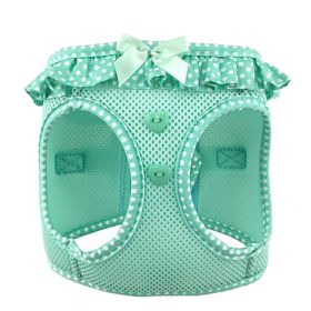 Doggie Design American River Harness Polka Dot Choke-Free Breathable Air Mesh Step-In Vest (Color: Teal Polka Dot, Size: X-Small)