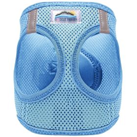 Doggie Design American River Solid Adjustable Step In Safety Mesh Harness Reflective Lightweight No Pull Design Secure Breeds (Color: Light Blue, Size: XX-Small)