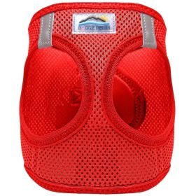 Doggie Design American River Solid Adjustable Step In Safety Mesh Harness Reflective Lightweight No Pull Design Secure Breeds (Color: Red, Size: X-Small)