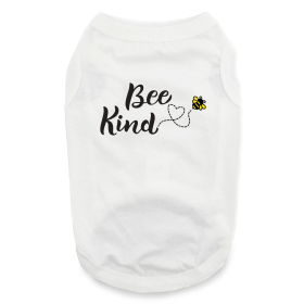 Unbranded — Bee Kind Dog Shirt Soft Breathable Cotton Tank Graphic Lightweight Comfortable Fit Everyday Style Small Medium Dogs (Color: White, Size: X-Small)