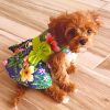 Doggie Design — Hawaiian Hibiscus Dog Dress — Black Red Blue Matching Leash DRing Paradise Fun Puppy Summer Apparel Lightweight Seasonal Style