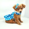 Unbranded — Blue Polka Dot Dog Dress Lightweight Spring Colors Everyday Wear Matching Leash D Ring Comfortable Fit Small Medium Dogs