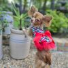 Doggie Design — Cherry Stripe Dog Harness Dress — Matching Leash Adorable Bow DRing Print Tulle Fancy Seasonal Apparel Lightweight Style Photo Moments