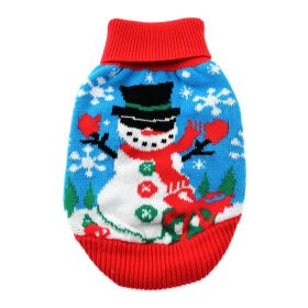 Doggie Design Holiday Knit Christmas Sweater Combed Cotton Ugly Snowman (Size: XX-Small)