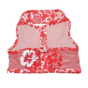 Doggie Design CuddlePup Pajamas Cotton Soft Lightweight Sleepwear Snuggle Breathable Open Belly (Color: Hawaiian Hibiscus Red, Size: X-Small)