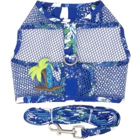 Doggie Design CuddlePup Pajamas Cotton Soft Lightweight Sleepwear Snuggle Breathable Open Belly (Color: Surfboard Blue and Green, Size: X-Small)
