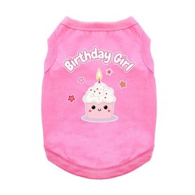 Doggie Design — Birthday Girl Dog Shirt — Soft Cheerful Party Style Comfortable Lightweight Fit All Breeds All Sizes (Color: Pink, Size: X-Small)