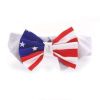 Doggie Design Adjustable Hook Loop Bow Tie Collar Set Interchangeable Red Satin Holiday Patriotic Black Silver Stripe Bows All Occasion