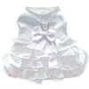 Doggie Design — Wedding Dress White Satin Lace Veil — Elegant Formal Gown Bridal Leash Set Comfortable Fit XXS 2XL Special Events Style