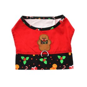 Doggie Design — Holiday Gingerbread Harness Dress — Adjustable Festive Outfit Comfortable Fit Adorable Seasonal Style Matching Leash Small Medium Dogs (Size: X-Small)