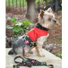 Doggie Design — Holiday Gingerbread Harness Dress — Adjustable Festive Outfit Comfortable Fit Adorable Seasonal Style Matching Leash Small Medium Dogs