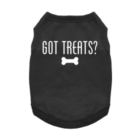 Unbranded — Got Treats Dog Shirt Cotton Tank Top Funny Comfortable Lightweight Fit Everyday Style Small Medium Large Dogs (Color: Black, Size: X-Small)